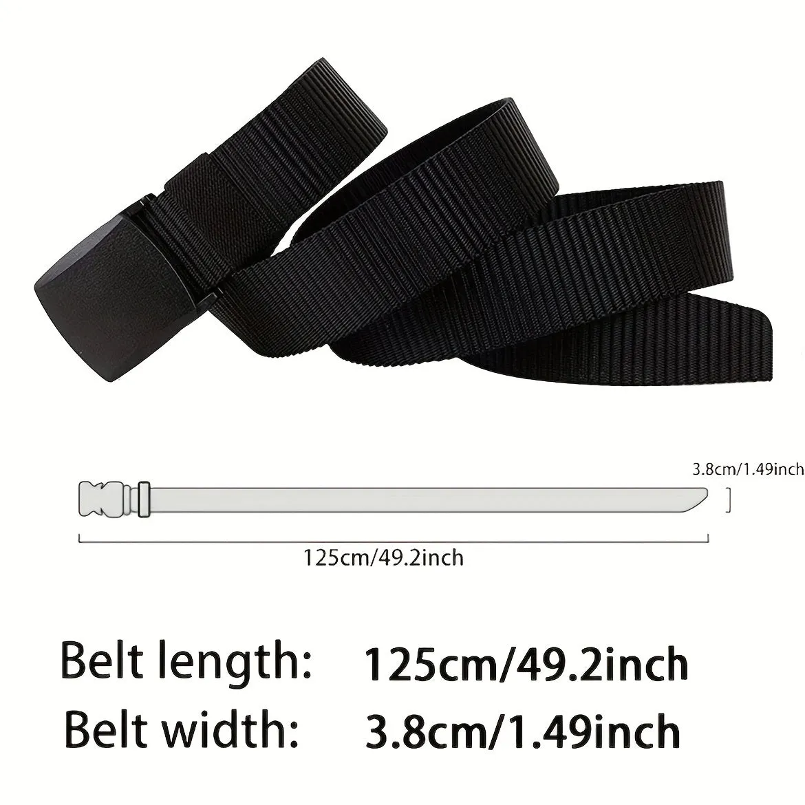 1pc Men's Automatic Buckle Tactical Canvas Belt For Work, Outdoor Sports, Military