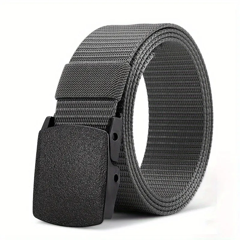 1pc Men's Automatic Buckle Tactical Canvas Belt For Work, Outdoor Sports, Military