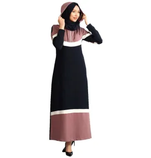 Abaci Modest Sporty Abaya 9038 Mauve/Navy/White