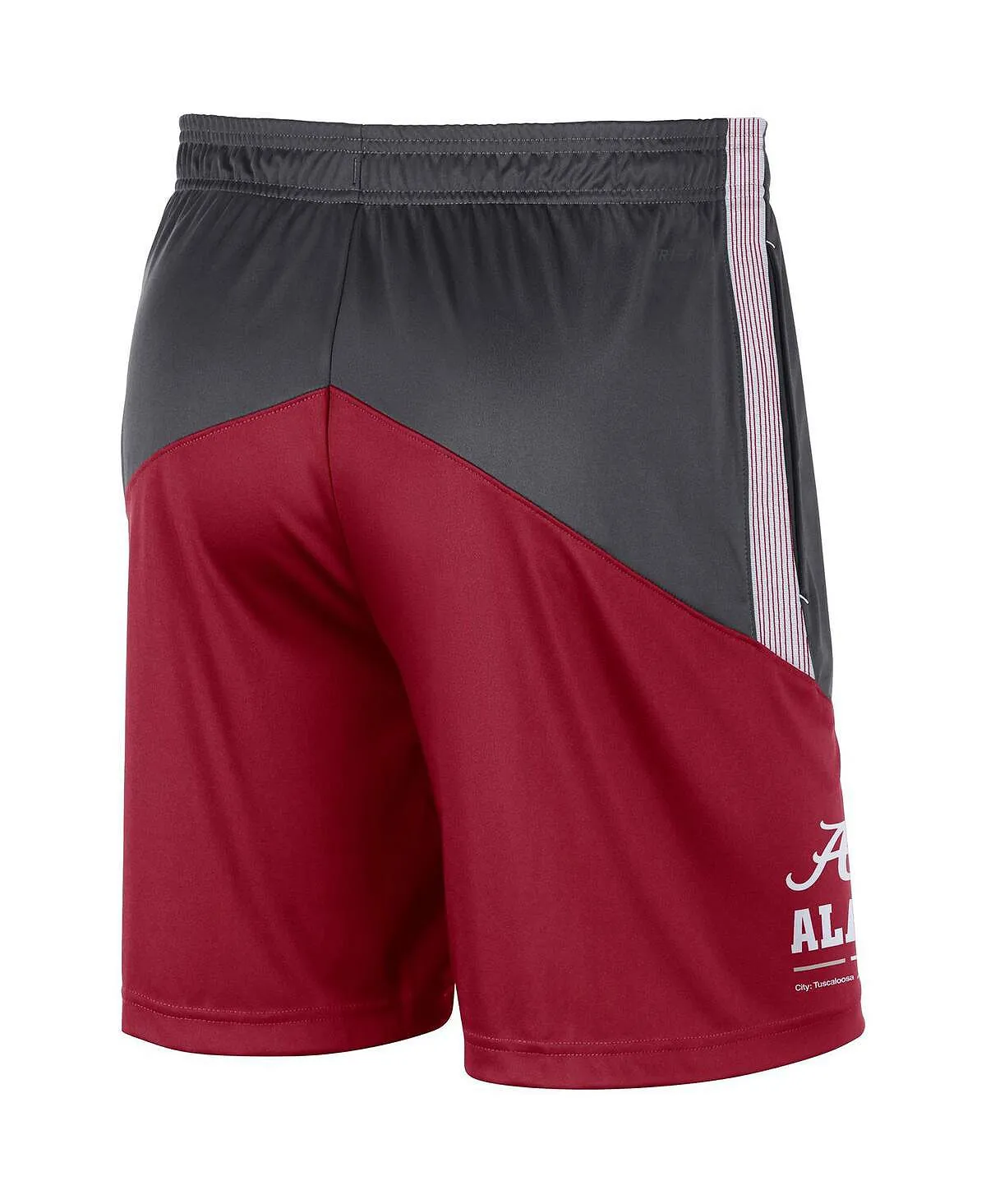 alabama crimson tide team performance nike men's jersey shorts dark gray and dark red , multi