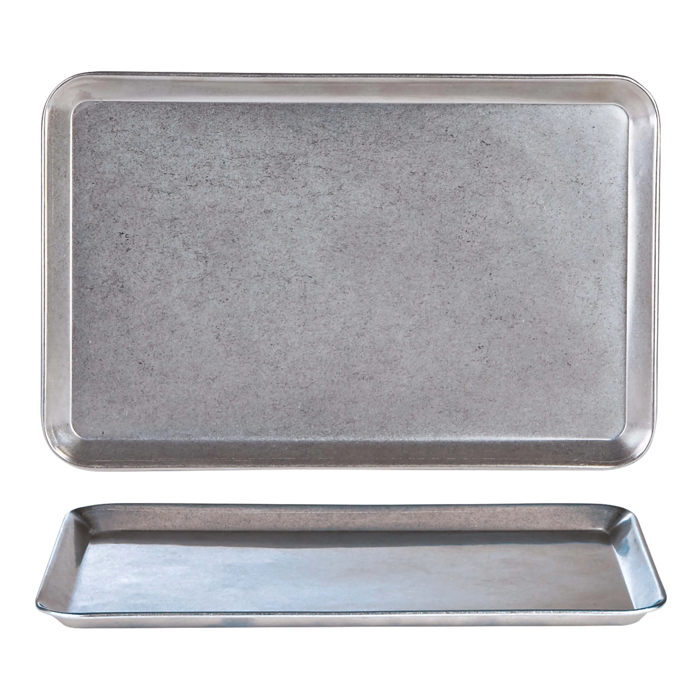 Antique Steel Rectangular Tray 30cm x 21cm - Pack 1