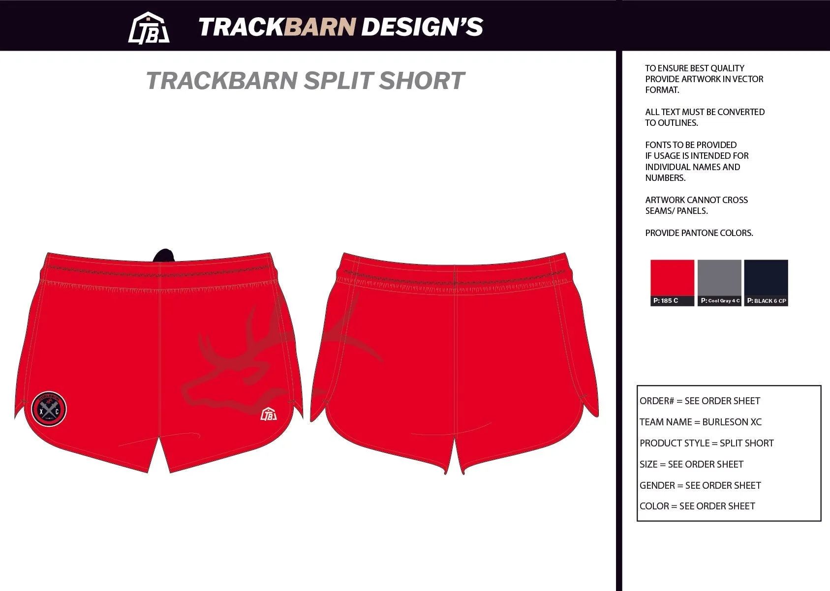 Burleson-- Womens Split Track Short