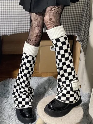 Casual Flared Plaid Leg Warmers Accessories