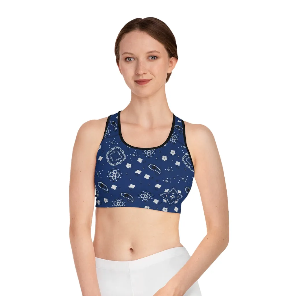 Crowgodshi Designer Blue Colors Sports Bra