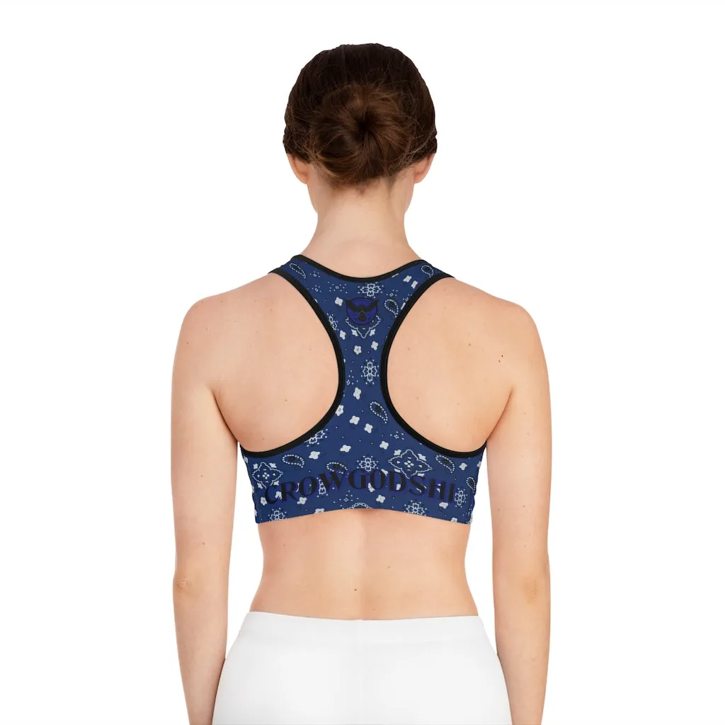 Crowgodshi Designer Blue Colors Sports Bra