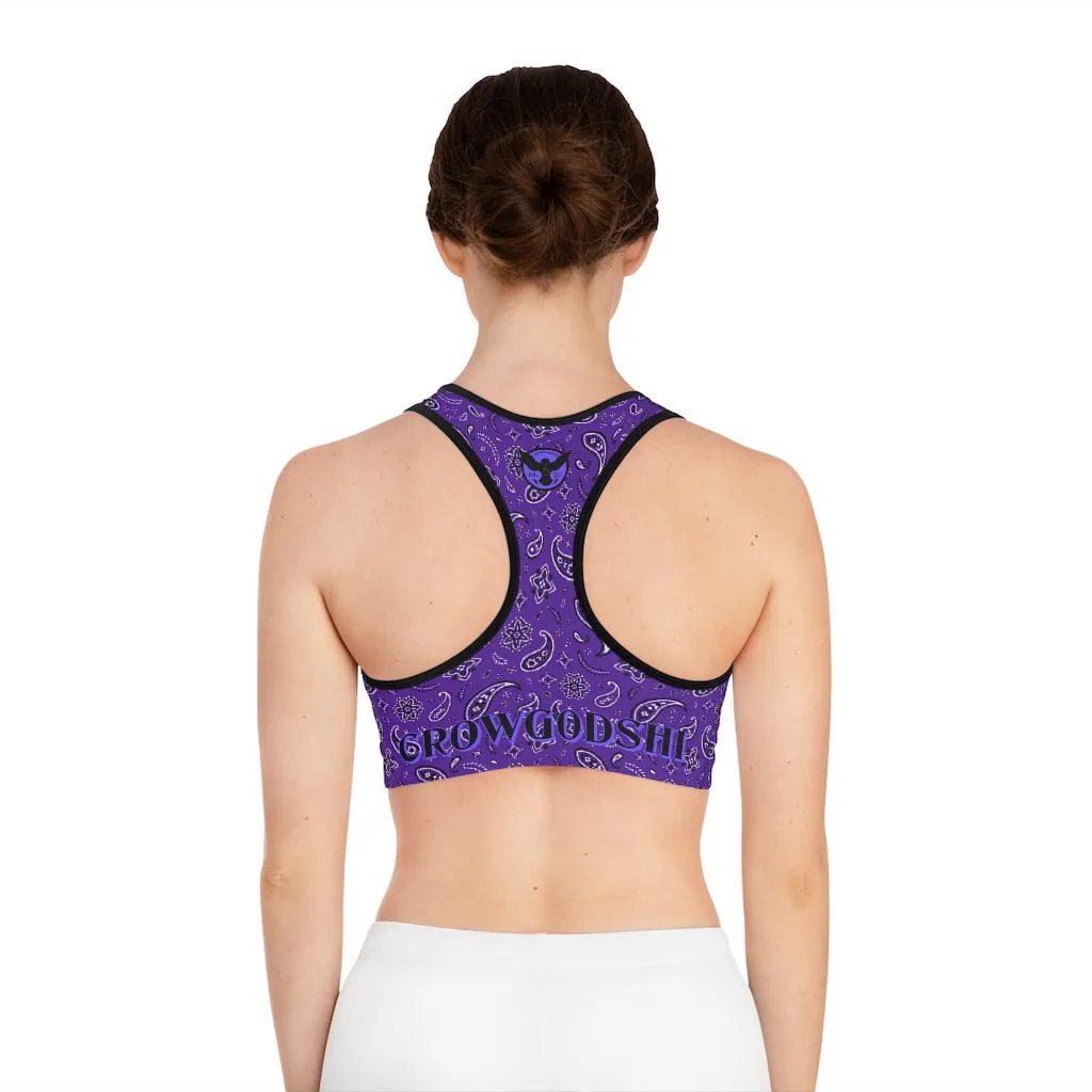 Crowgodshi Designer Purple Colors Sports Bra