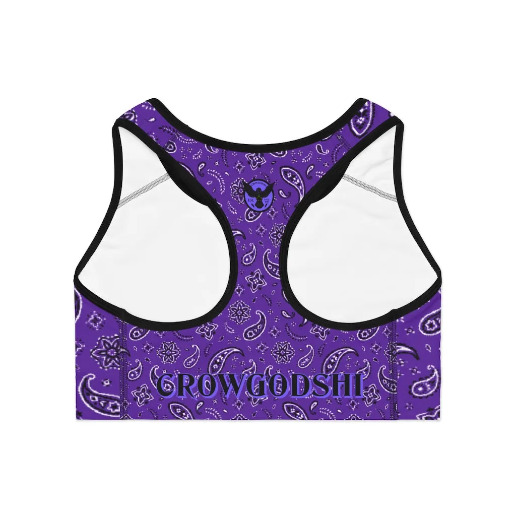 Crowgodshi Designer Purple Colors Sports Bra