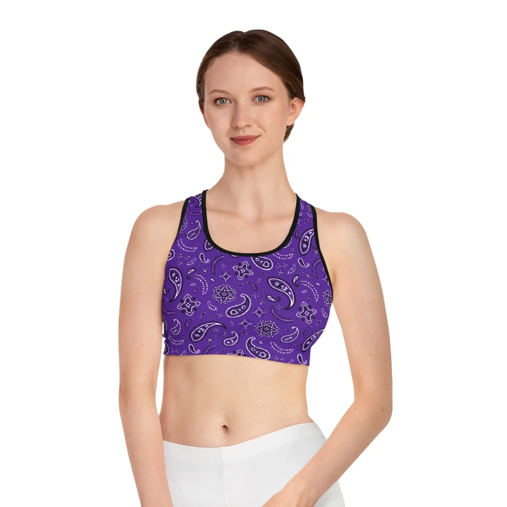 Crowgodshi Designer Purple Colors Sports Bra