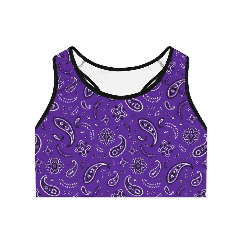 Crowgodshi Designer Purple Colors Sports Bra