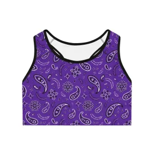 Crowgodshi Designer Purple Colors Sports Bra