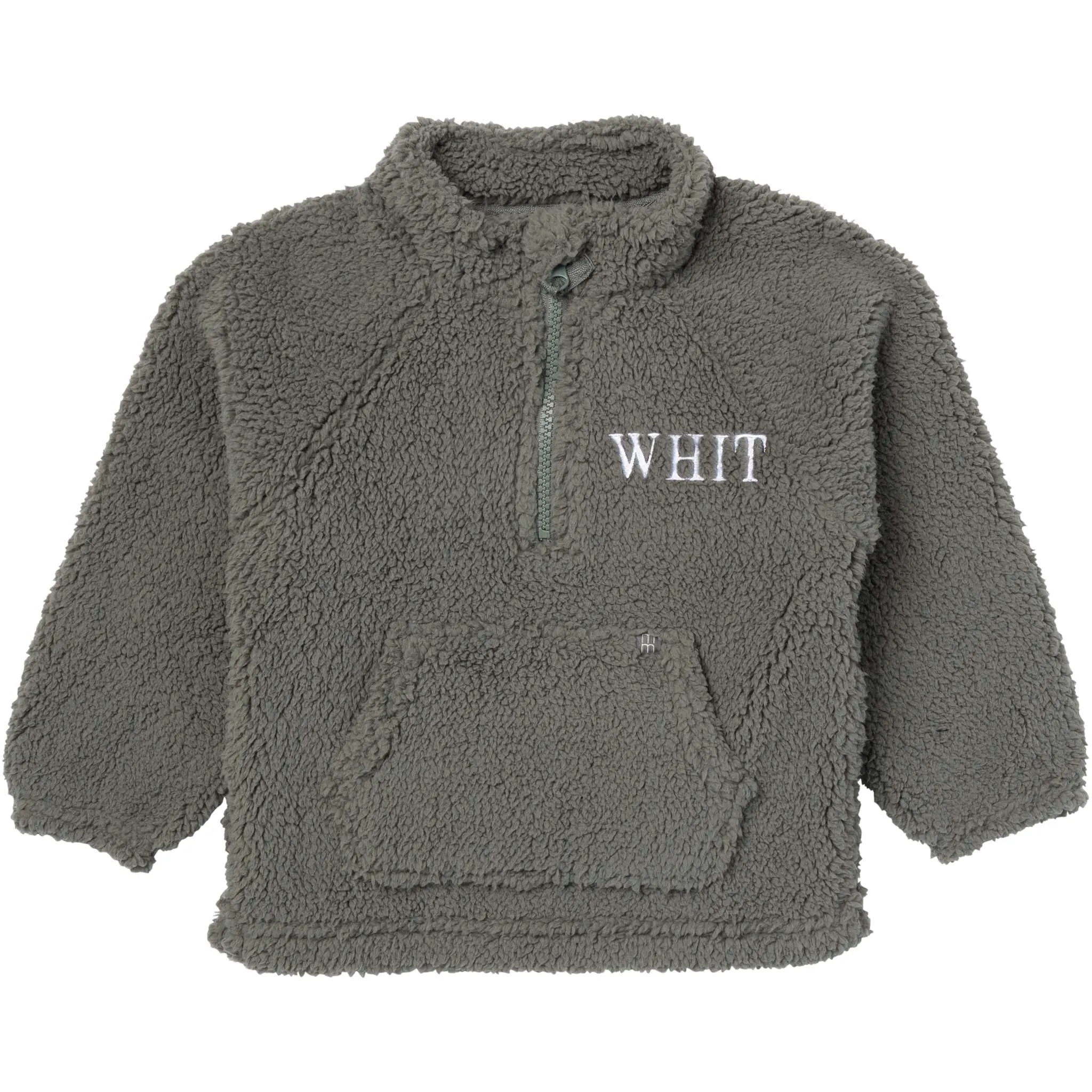 Embroidered Infant & Toddler Boys Dark Green Half-Zip Pullover