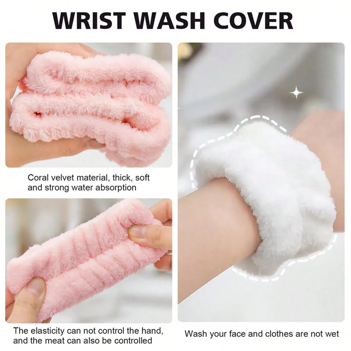 Face Washing Wristband Artifact Absorbs Water To The Cuffs, Sports Sweat Wiping Bracelets, Sweat Absorbing Sleeves, Washing, Moisture-Proof Sleeves, Waterproof