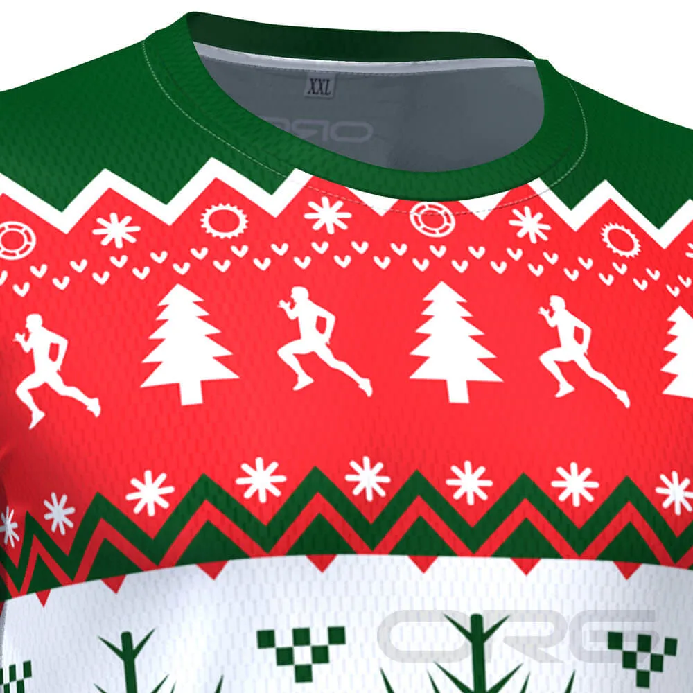 FMR Men's Ugly Christmas Sweater Short Sleeve Running Shirt