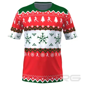 FMR Men's Ugly Christmas Sweater Short Sleeve Running Shirt