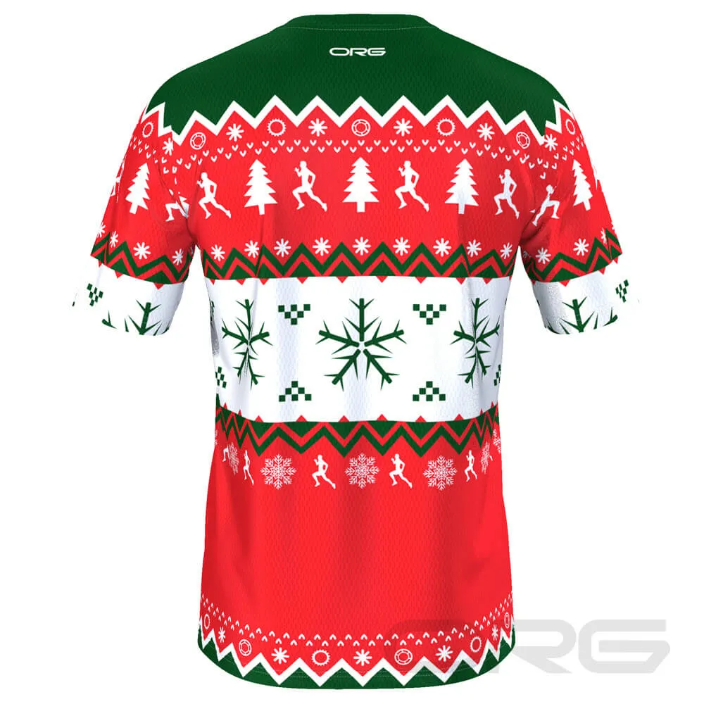 FMR Men's Ugly Christmas Sweater Short Sleeve Running Shirt