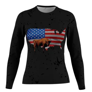 FMR USA Flag Women's Performance Long Sleeve T-Shirt