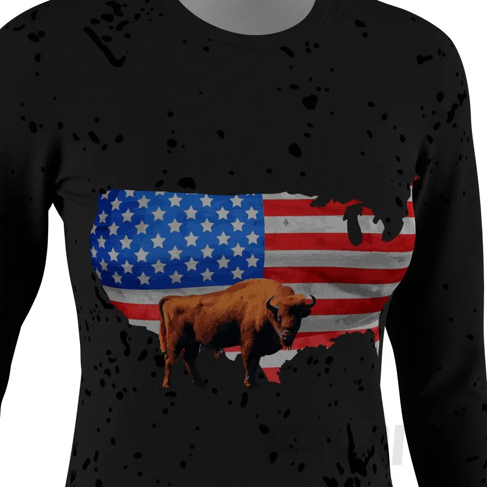 FMR USA Flag Women's Performance Long Sleeve T-Shirt