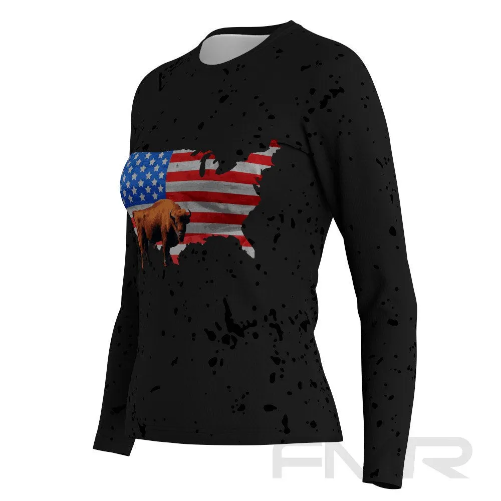 FMR USA Flag Women's Performance Long Sleeve T-Shirt