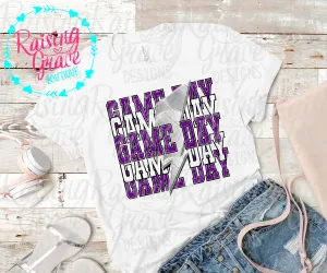 Game Day - Purple and Black - Volleyball - T-Shirt - Adult