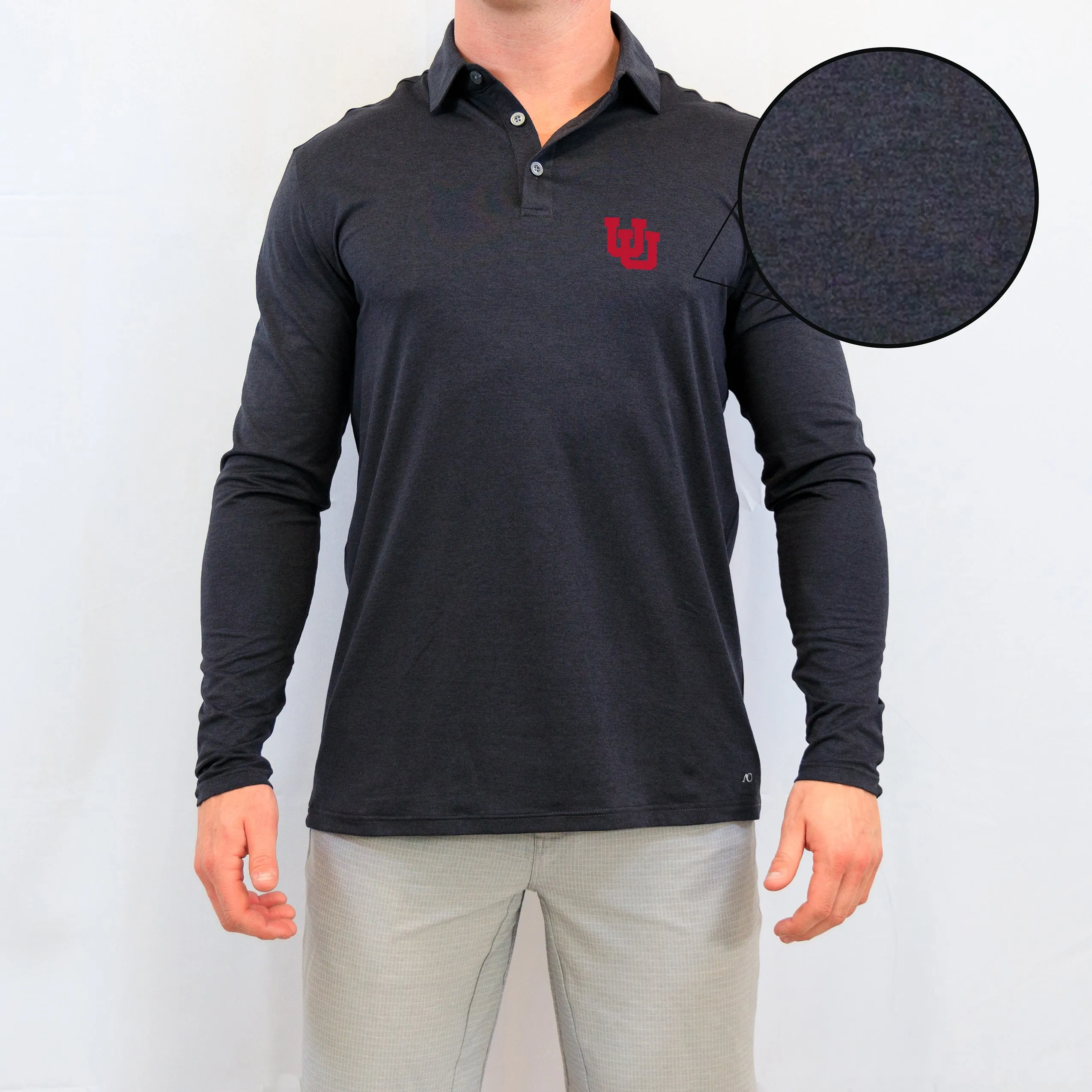 Gamer Long Sleeve Polo Utah - Black Heather