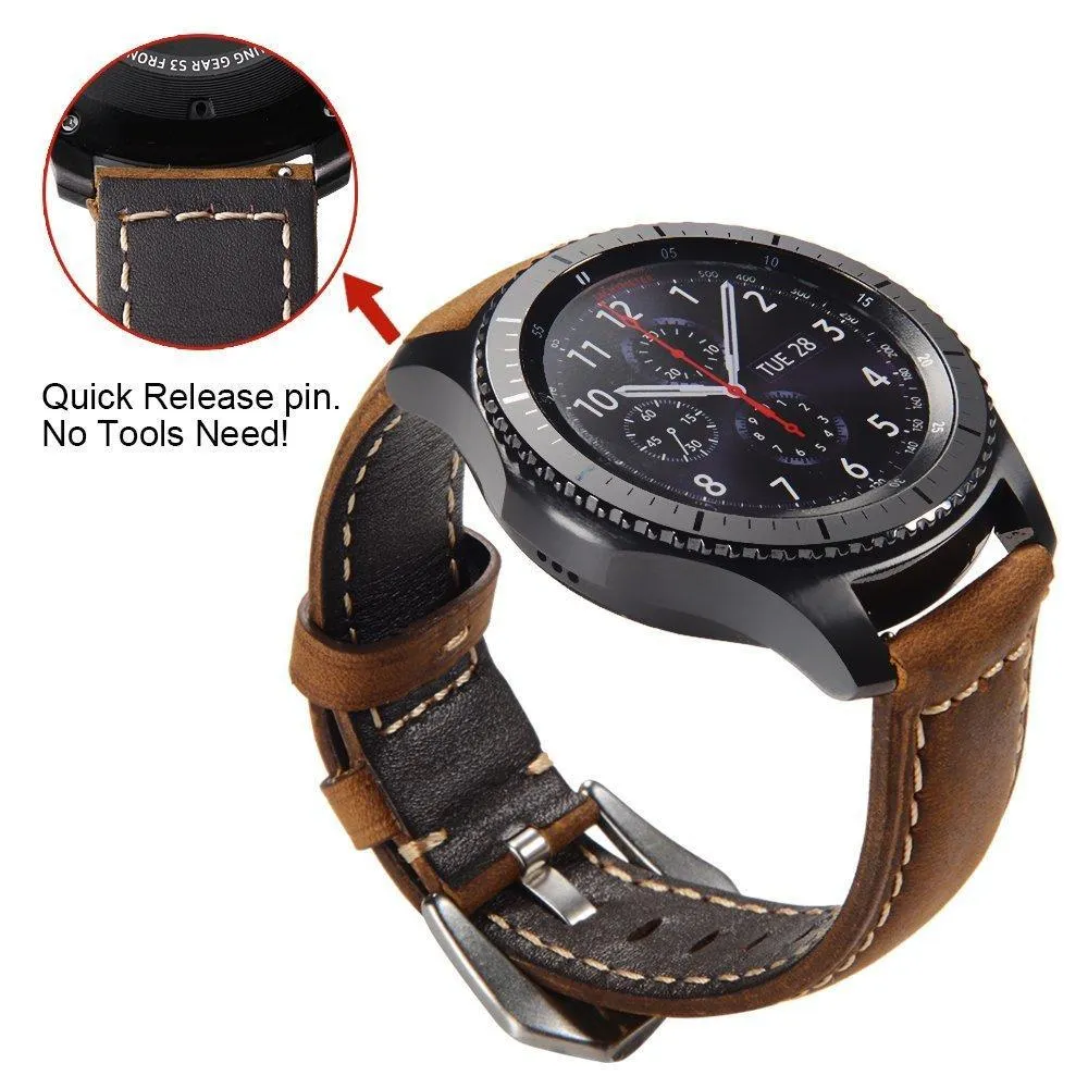 GT 2 strap for Samsung Gear s3 Frontier Galaxy watch 46mm band leather bracelet 22mm strap Gear S 3  46mm|Watchbands|