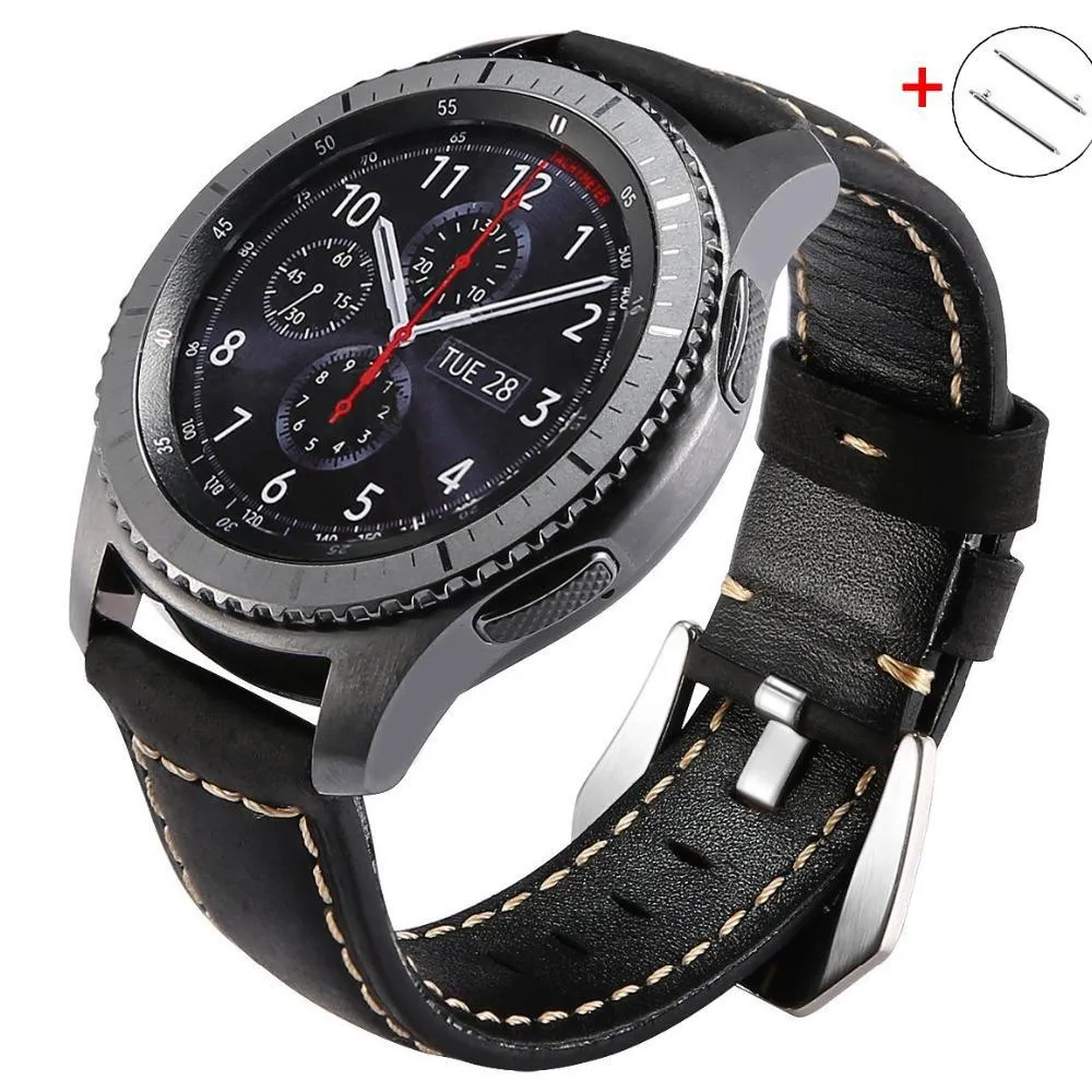 GT 2 strap for Samsung Gear s3 Frontier Galaxy watch 46mm band leather bracelet 22mm strap Gear S 3  46mm|Watchbands|