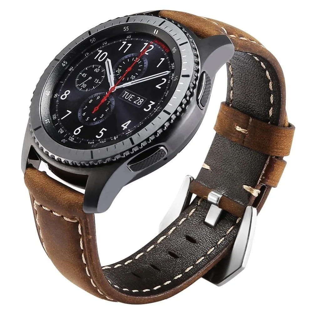 GT 2 strap for Samsung Gear s3 Frontier Galaxy watch 46mm band leather bracelet 22mm strap Gear S 3  46mm|Watchbands|