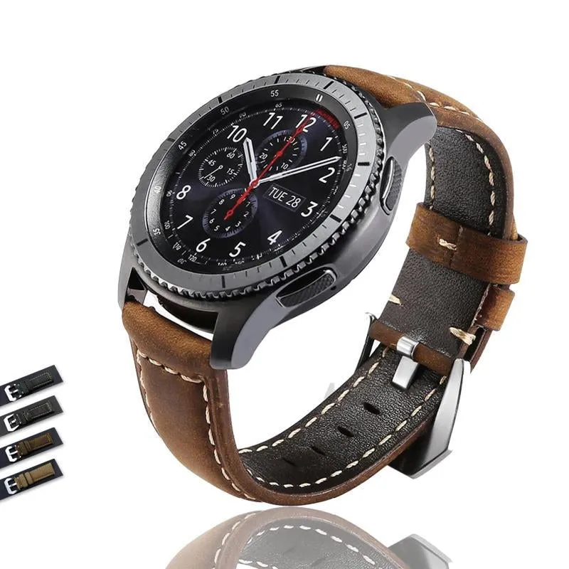 GT 2 strap for Samsung Gear s3 Frontier Galaxy watch 46mm band leather bracelet 22mm strap Gear S 3  46mm|Watchbands|