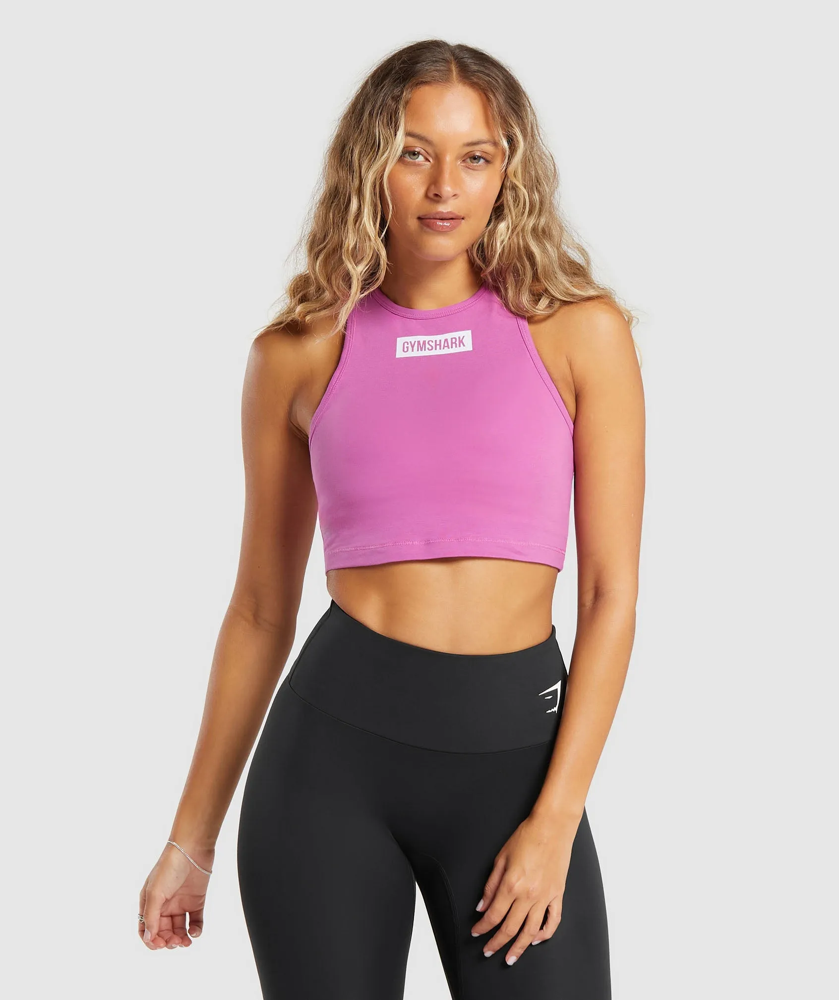 Gymshark Block Crop Tank - Shelly Pink