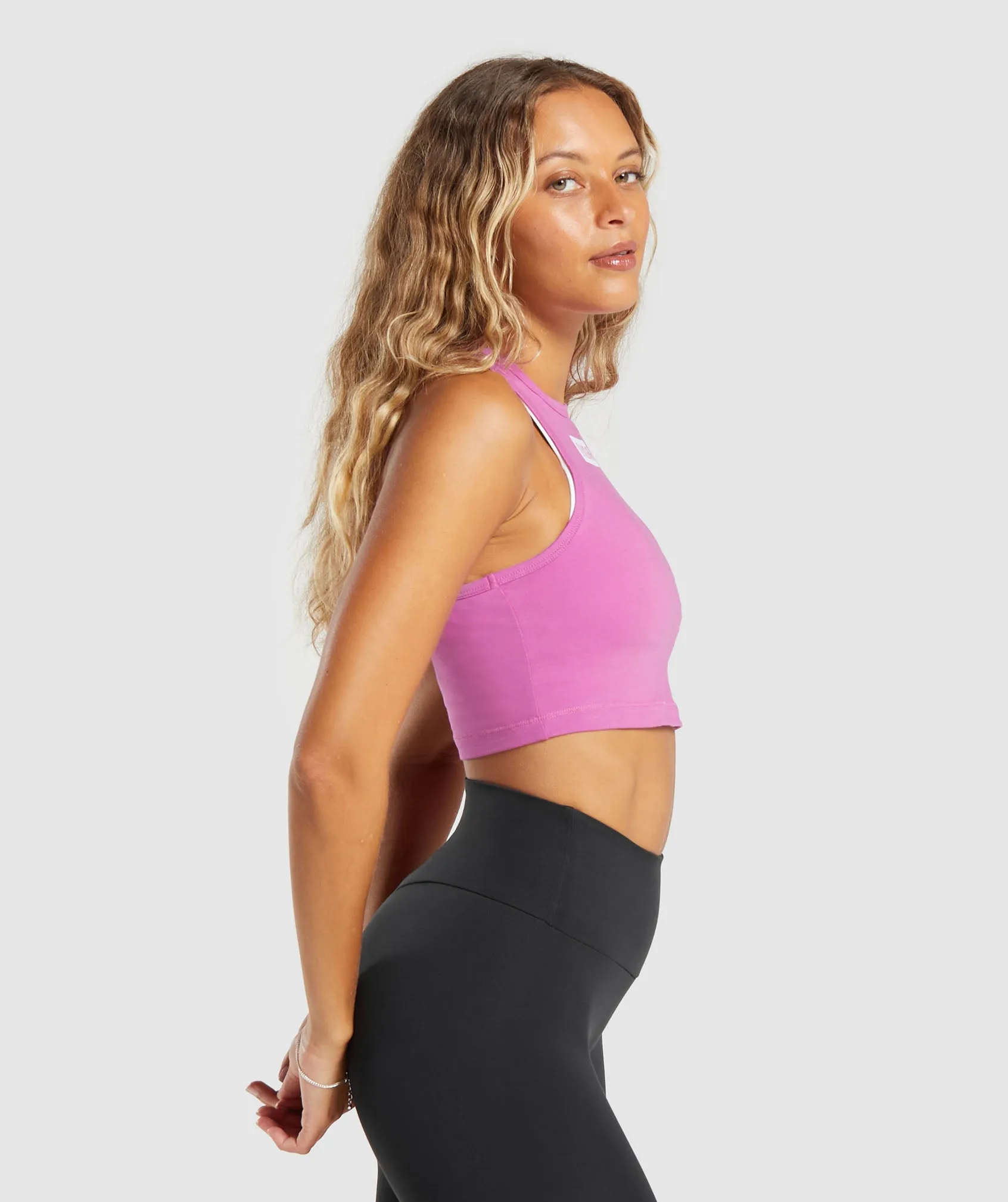 Gymshark Block Crop Tank - Shelly Pink