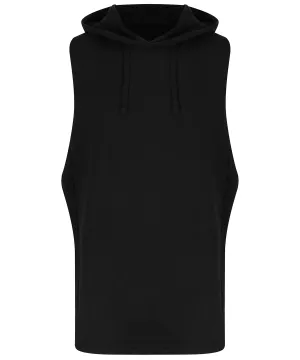 Jet Black - Urban sleeveless muscle hoodie