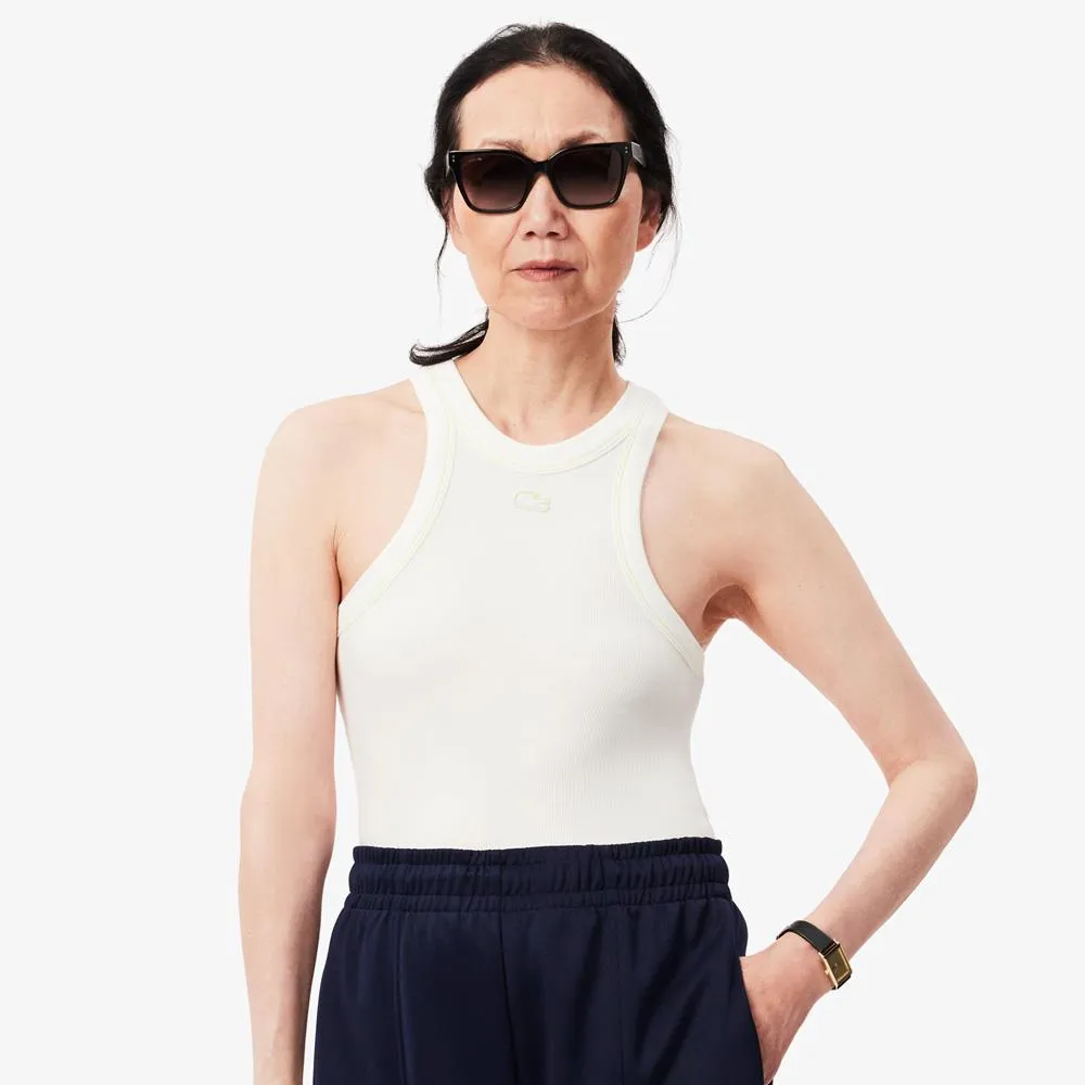 Lacoste Women's Slim Fit Modal Rib Tank - White