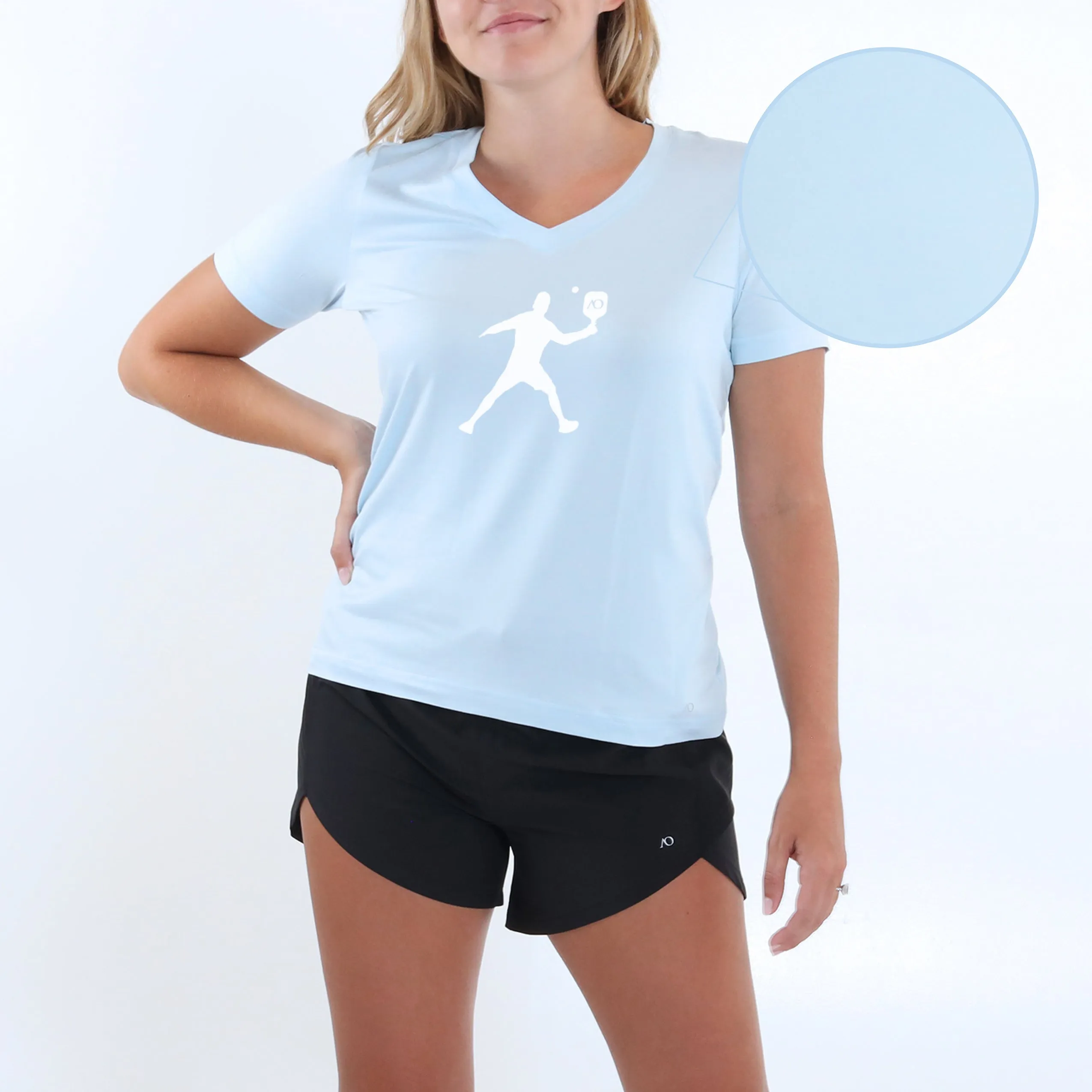 Lady Butter T Pickleball Silhouette - Sky Heather