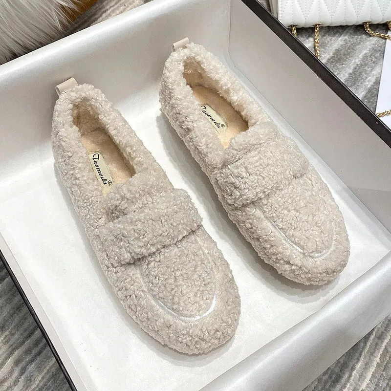 Leisure Winter Plush Slip-on Outdoor Loafer Shoes