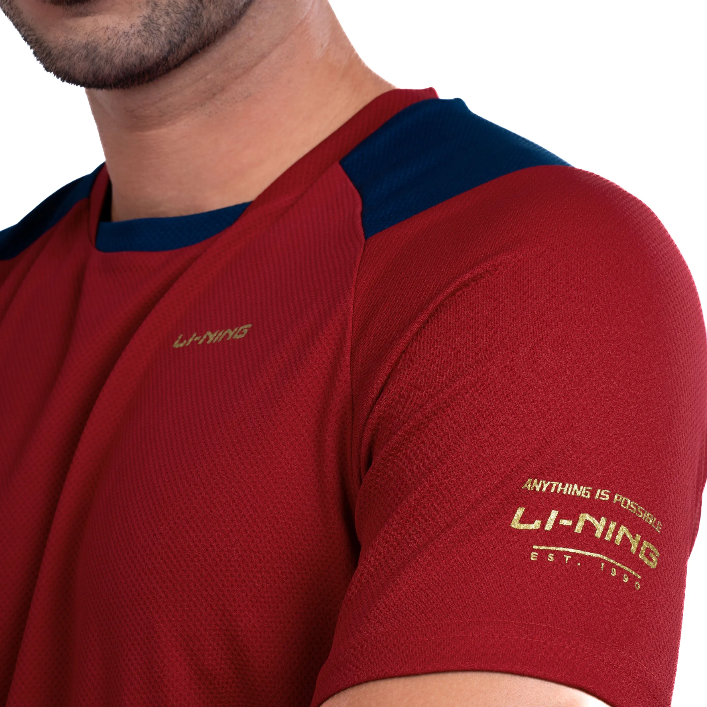 Li-Ning Flip Side T-Shirt (MAROON ; XS)