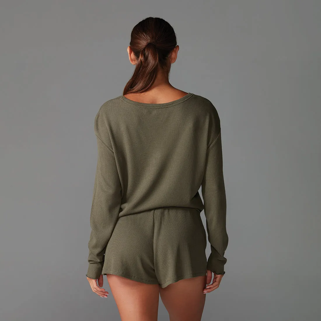 Lounge Waffle Long Sleeve Top *