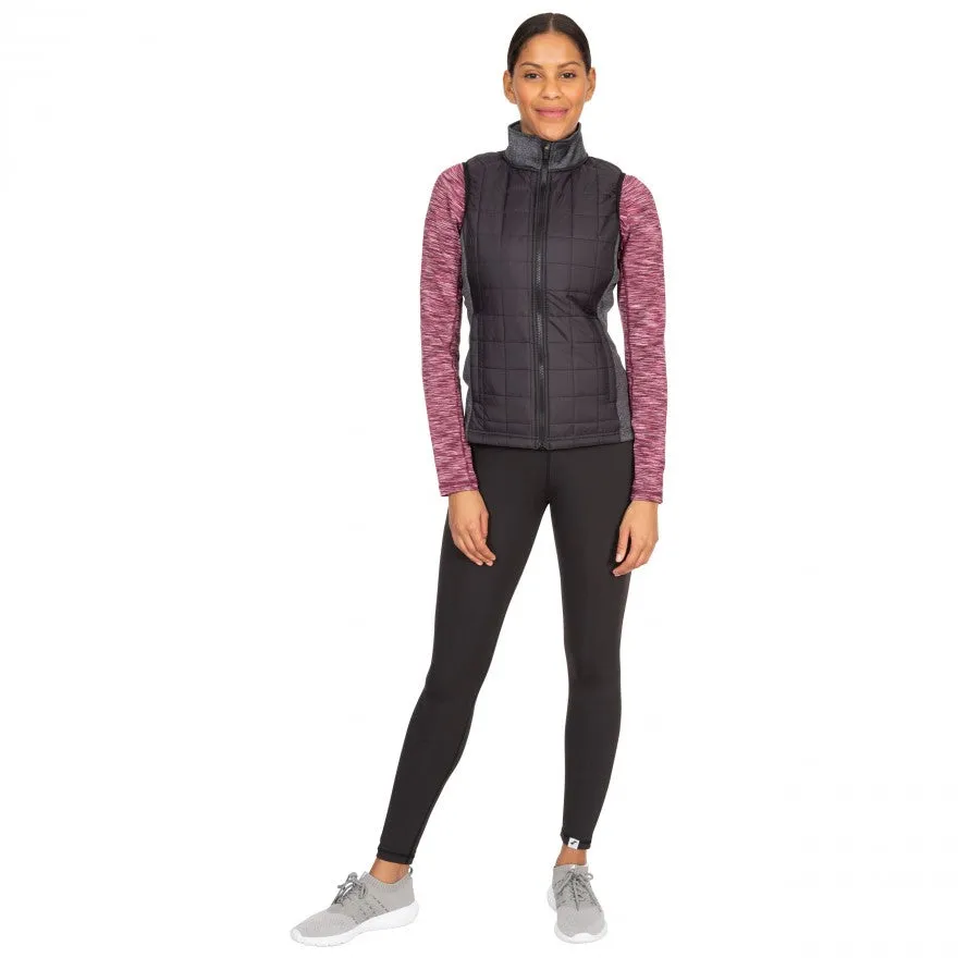 Lyla Women's Padded Gilet in Black with Grey