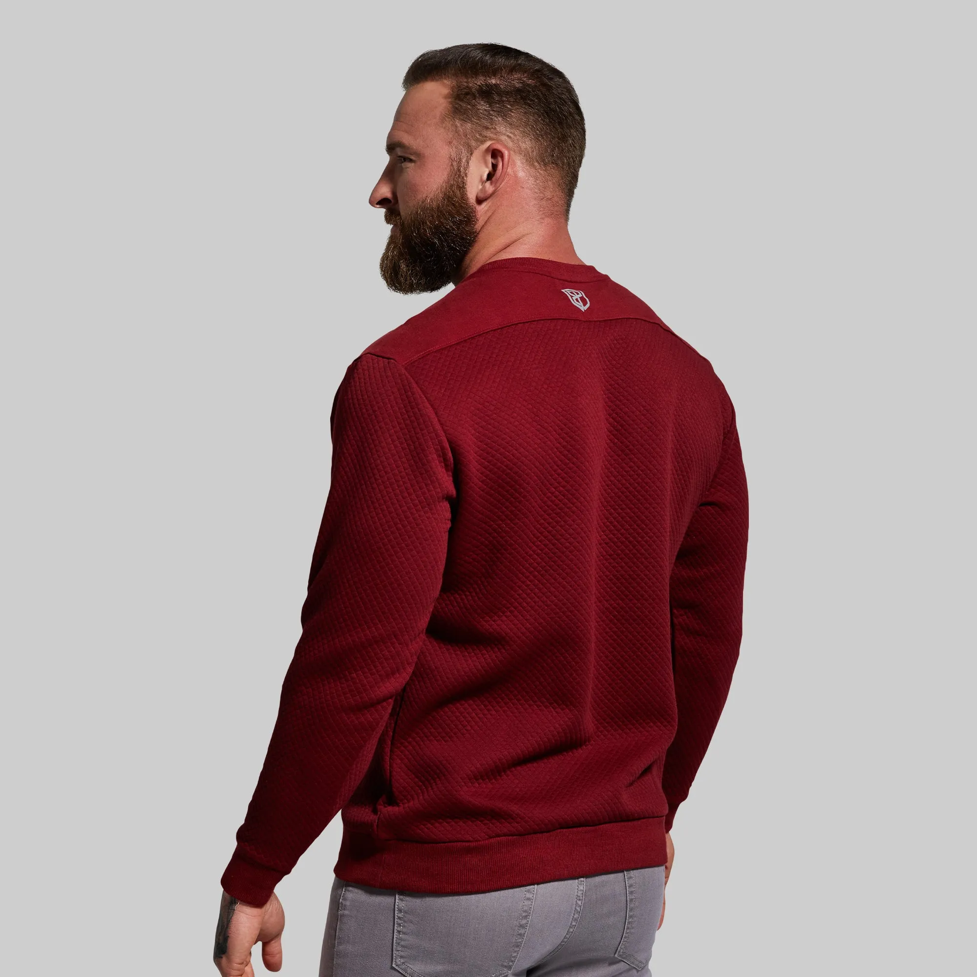 Men's Waffle Crewneck Pullover (Mahogany)