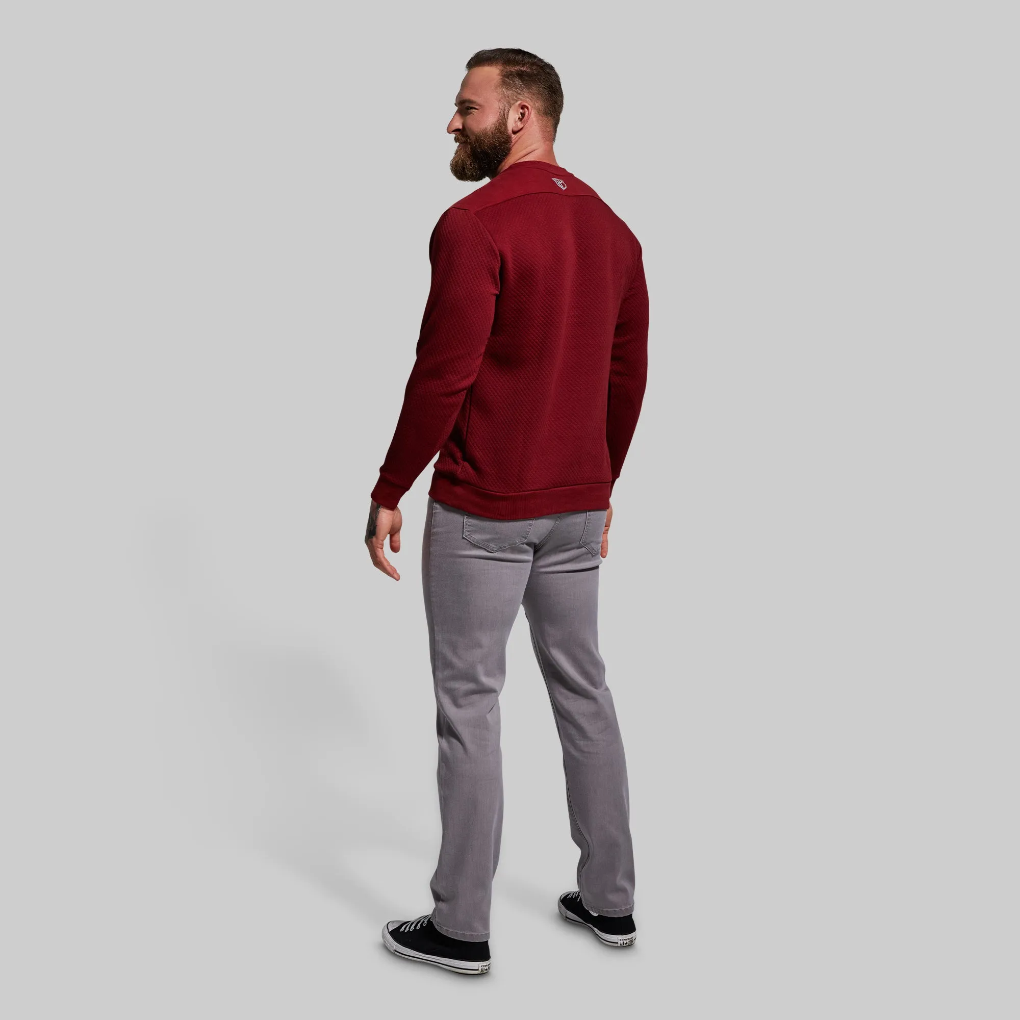 Men's Waffle Crewneck Pullover (Mahogany)