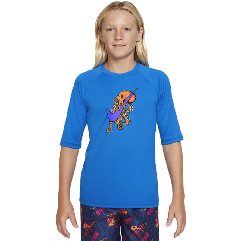 Nike - Boys Octologo Short Sleeve Hydroguard (Photo Blue)