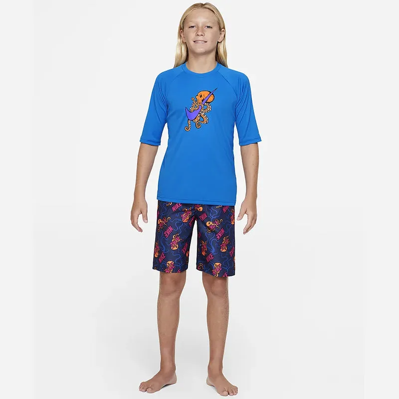 Nike - Boys Octologo Short Sleeve Hydroguard (Photo Blue)