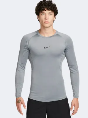 Nike Pro Men Training Training Long Sleeve Smoke Grey/Black