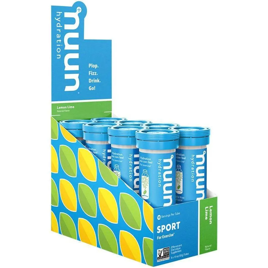 Nuun Sport Hydration Tablets: Lemon Lime, Box of 8 Tubes