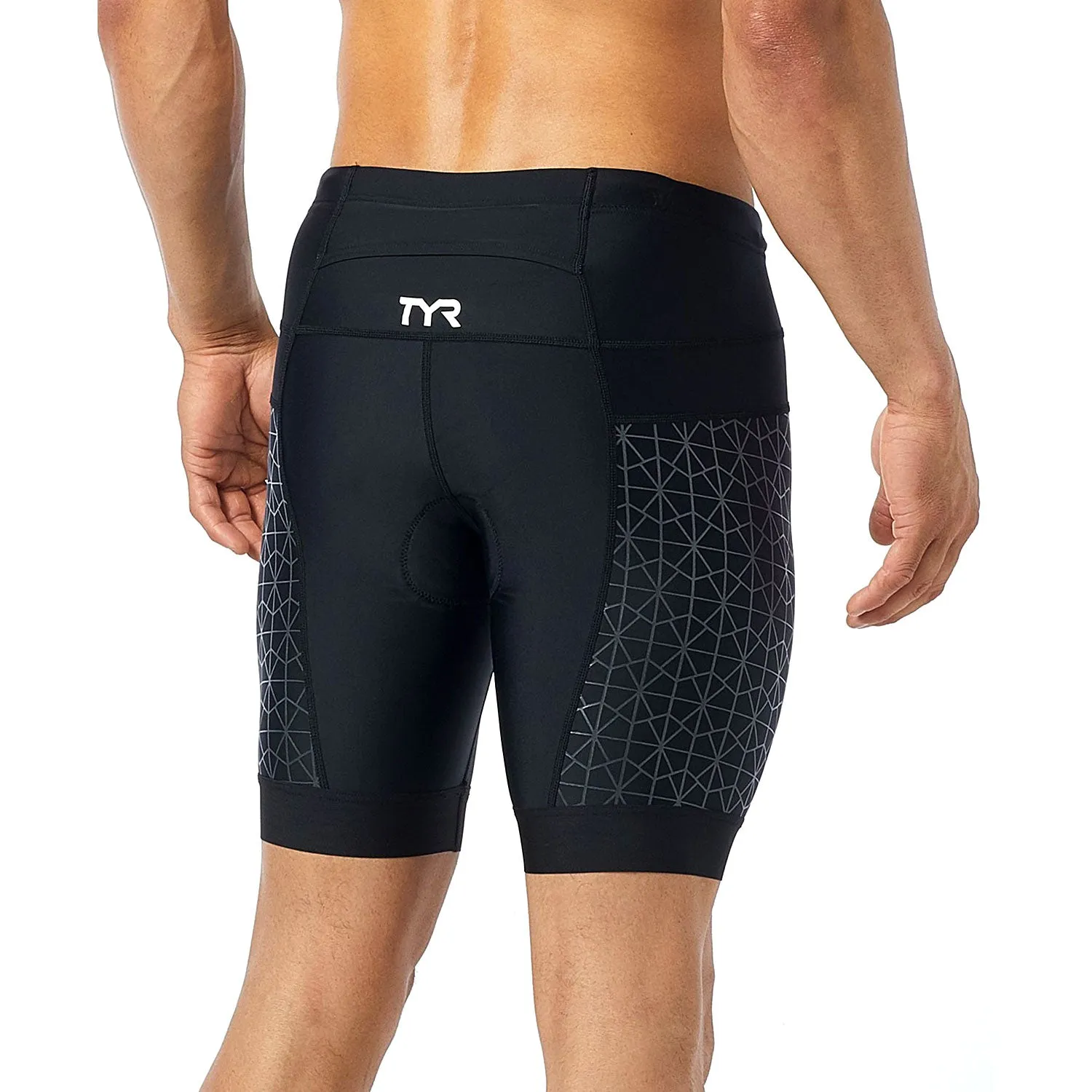 Open Box TYR Men's 7"" Competitor Tri Short-Black / Black-Medium