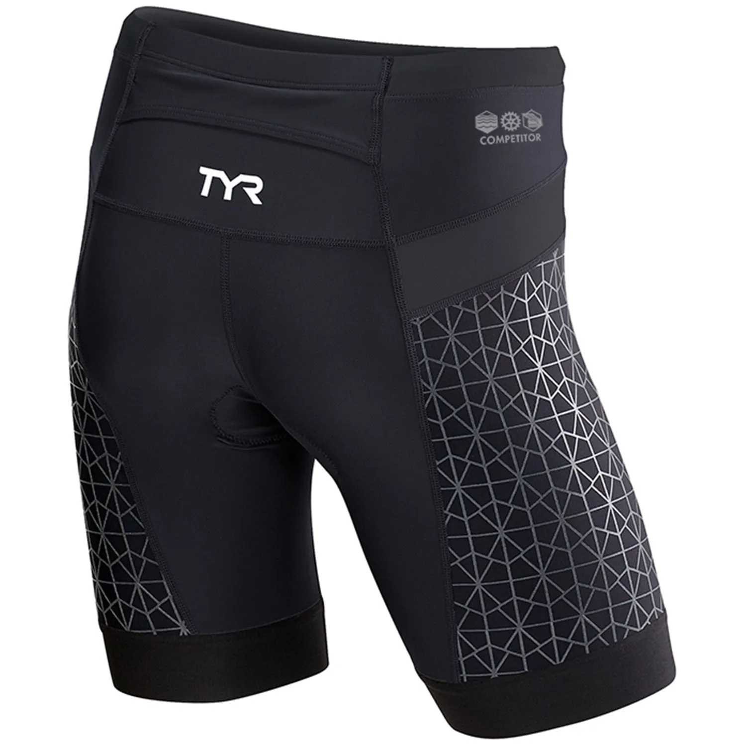 Open Box TYR Men's 9" Competitor Tri Short-Black / Black-XLarge