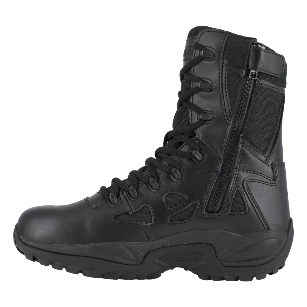 Reebok RB8877 Men's Rapid Response Waterproof Tactical Boots - Side Zip - Black