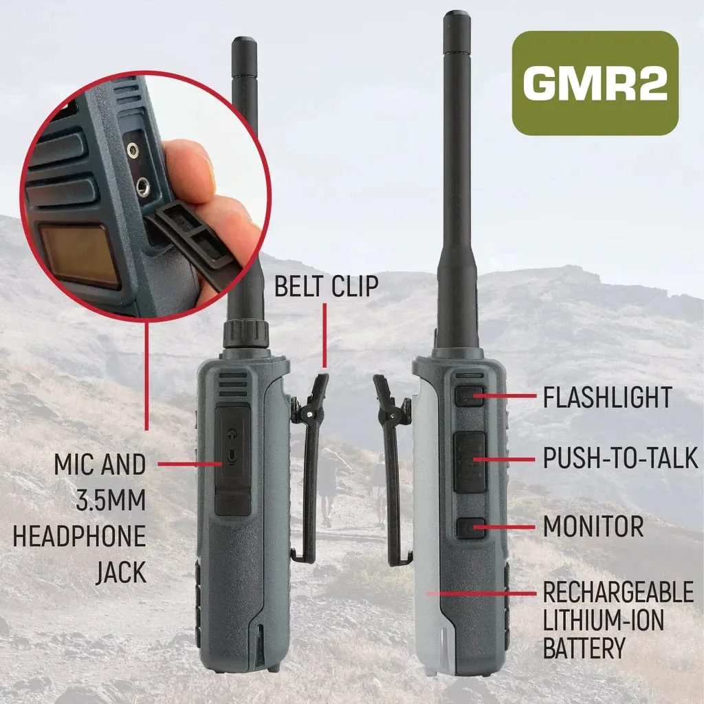 Rugged GMR2 Handheld GMRS/FRS Radios - Pair