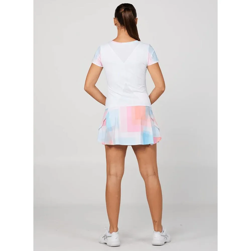 Sofibella Women's Shades of Pink Short Sleeve Tee - White/Multi