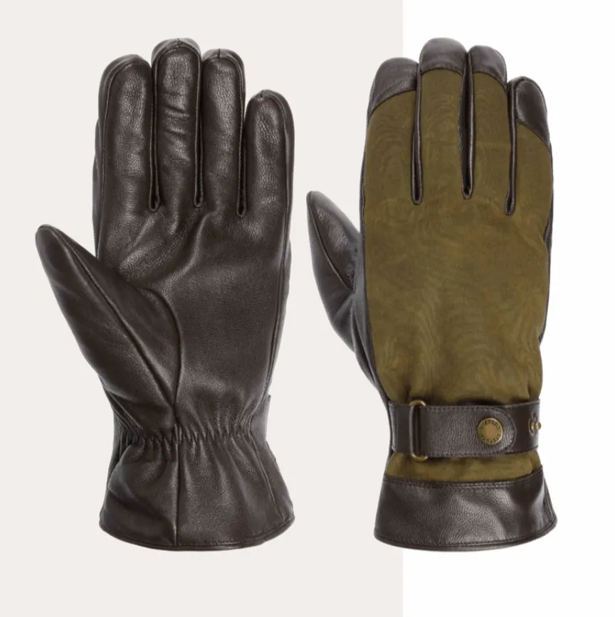 Stetson Goat Nappa/Waxed Cotton Gloves