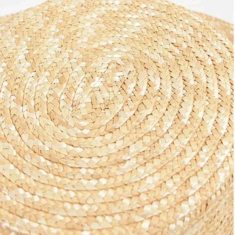 Straw Hat with Pearl Chain